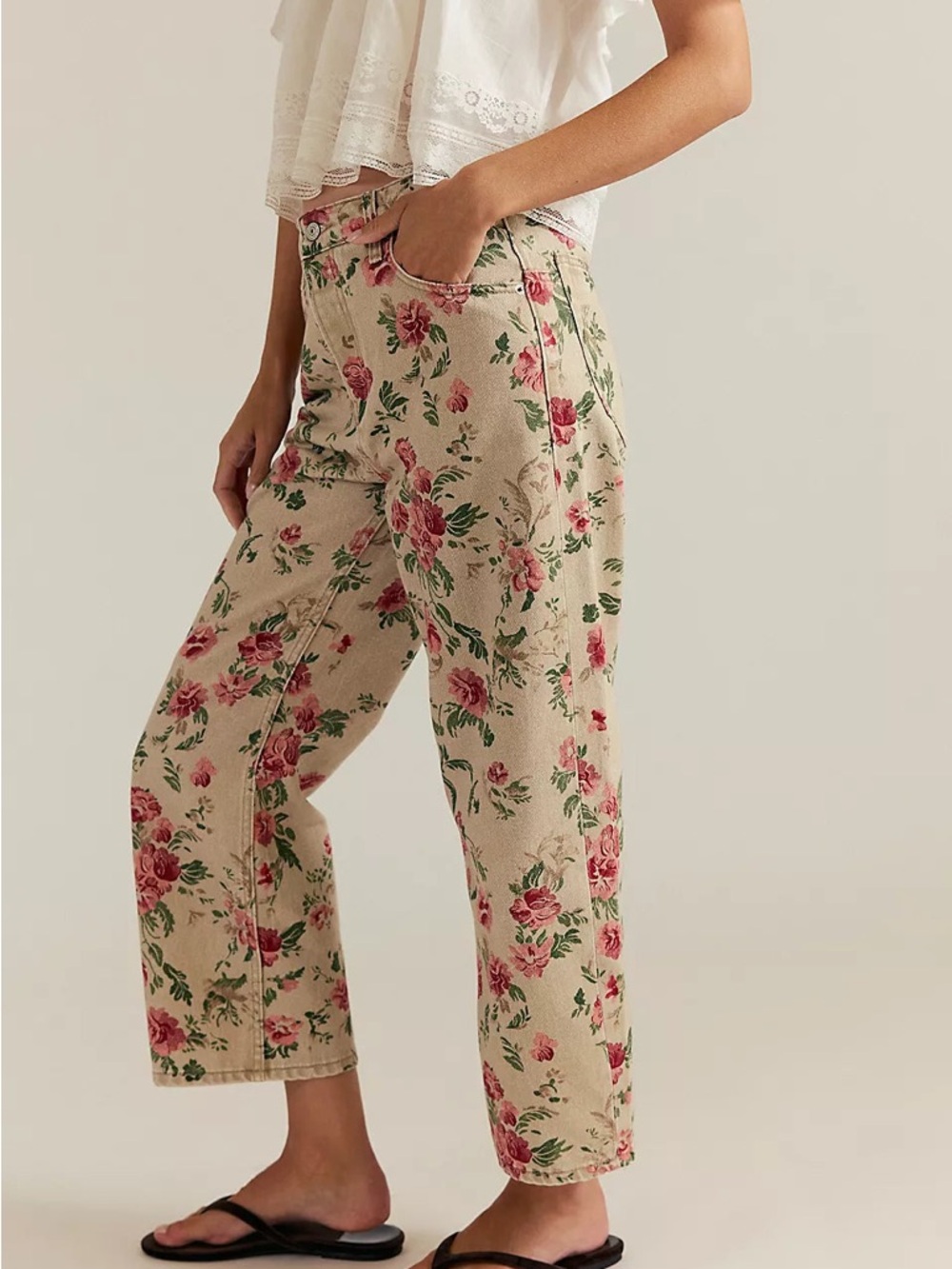 We the Free- Deep Trance Printed Jeans - Wallpaper Floral